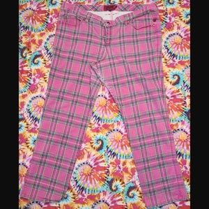 Tripp NYC plaid pink stretch jeans 2000s